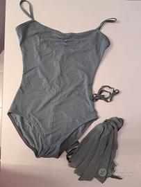 body danza classica con gonnellino e cordino