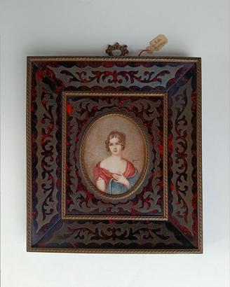 Antico trittico STILE BOULLE -Miniature Nobildonne