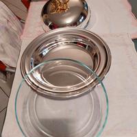 Piatto da portata inox e vetro