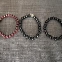 3 braccialetti nuovo con palline uomo