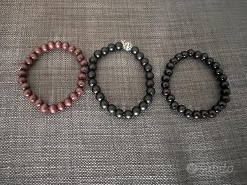 3 braccialetti nuovo con palline uomo