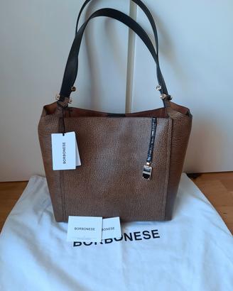 Borsa tote Borbonese pelle nuova con cartellino
