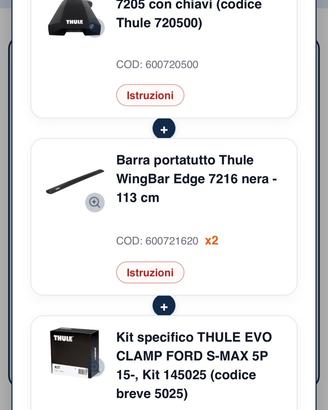 Barre Portatutto  THULE WINGBAR EDGE 7216 Nere