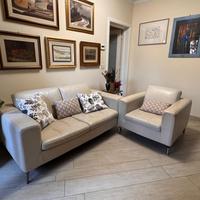 Divano e Poltrona in vera pelle