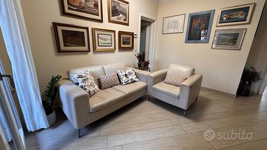 Divano e Poltrona in vera pelle