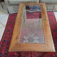 Tavolino da salotto in legno e vetro