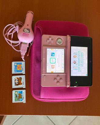 Nintendo 3DS Rosa completo+ Custodia+ 3 giochi top