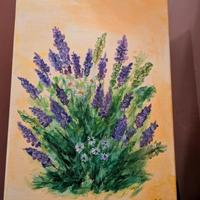 pittura acrilica su tela:mare e fiori