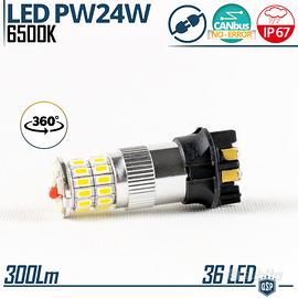 1 Lampadina LED PW24W Canbus Luce Bianco Ghiaccio