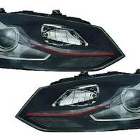Fari anteriori LED VW POLO 6R DRL GTI Look RED