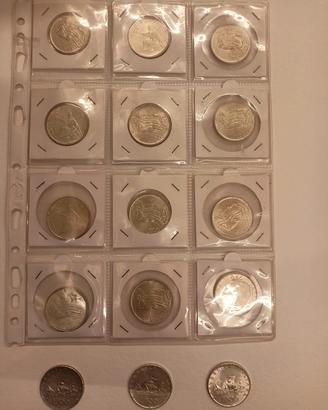 Lotto di 15 monete 500 lire argento