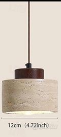 Coppia lampade a sospensione in travertino – Ø12×1