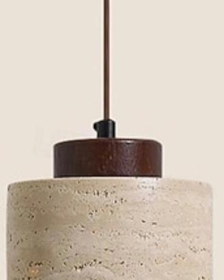 Coppia lampade a sospensione in travertino – Ø12×1