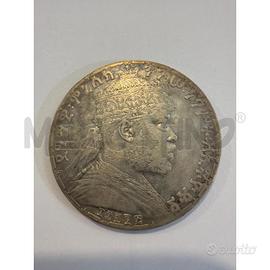 MONETA ARGENTO ETIOPIA 1 BIRR MENELIK II 1892/1903