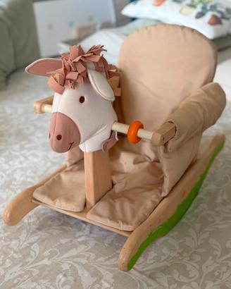 Dondolo Cavallo in Legno per Neonati/Primi Passi