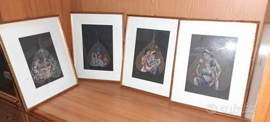 Quadri in foglia di papiro.