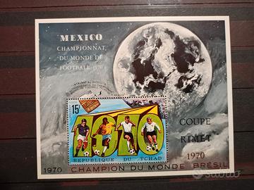 Francobolli Ciad/ Tchad 1970 Mexico '70 3 fogl mn