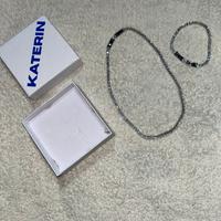 Set parure tennis-collana e bracciale con zirconi