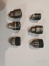 Lotto 6x Mandrini Trapano con chiavi