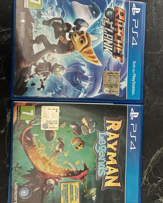 Lotto giochi ps4 rayman legend e rachet e clank