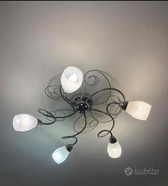 Nr 3 Lampadari da soffitto in metallo cromato