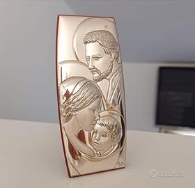 Icona Sacra Famiglia in Argento Laminato