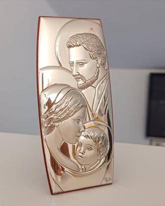 Icona Sacra Famiglia in Argento Laminato