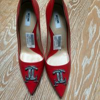 Moschino Milano Décolleté in Pelle Rossa Misura 39