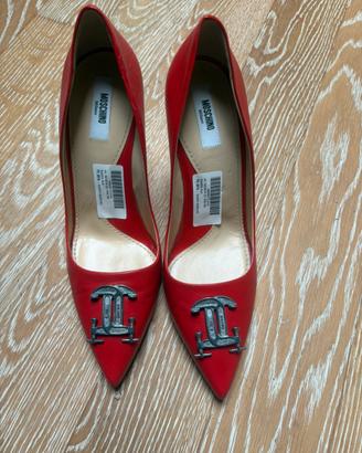 Moschino Milano Décolleté in Pelle Rossa Misura 39