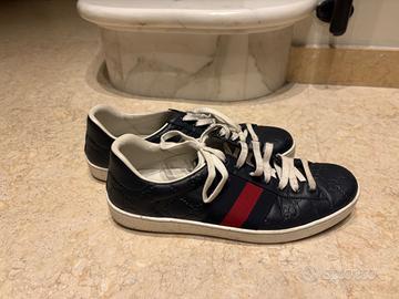 Sneakers Gucci Ace in pelle blu