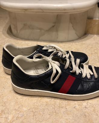 Sneakers Gucci Ace in pelle blu
