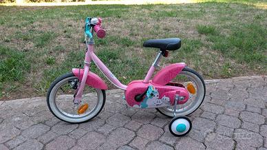Bicicletta bimba Decathlon B'Twin 14" con rotellin