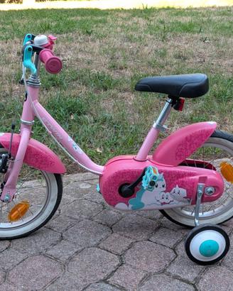 Bicicletta bimba Decathlon B'Twin 14" con rotellin