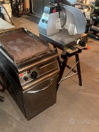 Piastra da cucina e affetatrice professionale