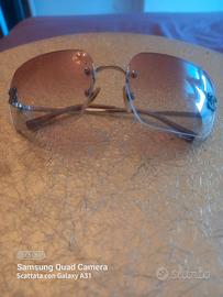 Occhiali da sole  vintage Chanel in metallo rosa