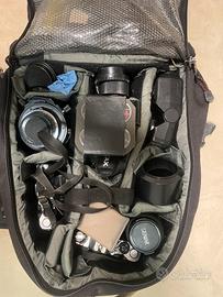 Zaino fotografico con 3 Relfex + Obiettivi