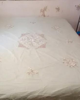 Copriletto Matrimoniale Vintage PIUMAR con Balze e