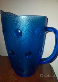 Brocca blu in vetro 