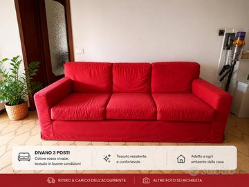 Divano 3 posti rosso