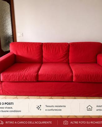 Divano 3 posti rosso