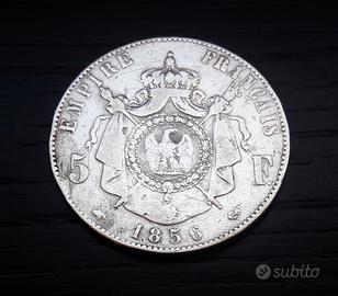 ARGENTO scudone FRANCIA 5 franchi 1856A