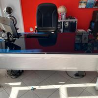 Scrivania direzionale piano in Vetro temperato Blù
