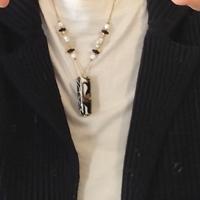 Collana perle in vetro di Murano tono nero/bisnco