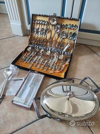 Servizio posate e pirofila argento 800 vintage