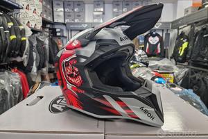 AIROH Casco Cross Wraaap - Cyber - Red - Motor's P