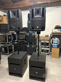 IMPIANTO AUDIO RCF 2 SUB+2 TESTE PERFETTE