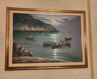 Quadro ad olio firmato Capozzi "Baia di Positano"