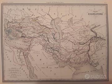 Carta geografica metà Ottocento