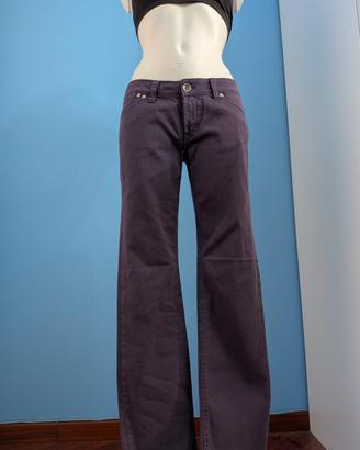 Pantaloni Jeans Viola Y2K Vita Bassa T. 31 (44 IT)