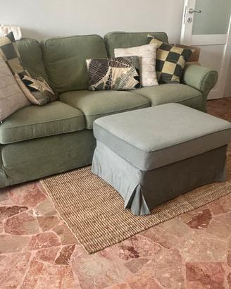EKTORP Divano letto 3 posti matrimoniale + pouf